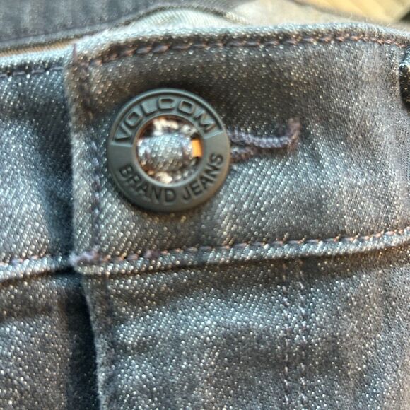 Volcom Jeans Mens 38 Black Vorta Slim Straight Medium Wash Classic Preppy - Picture 11 of 13